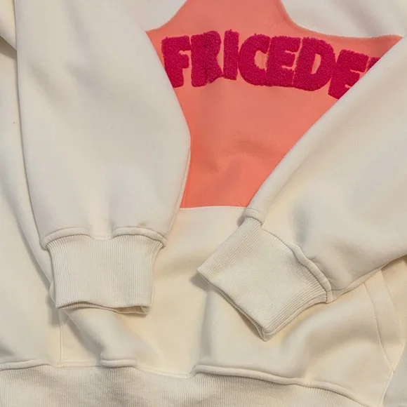 Aelfric Eden Cream Hoodie with Pink and Orange Star Design - Picture 4 of 6